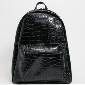 New! Mock Croc Backpack in Black